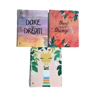 3x Carolina Pad Happy Thoughts Dream Llama Subject Notebook 160 Pages. 10.5x8.5